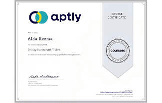Alda Rezma Aptly Certification